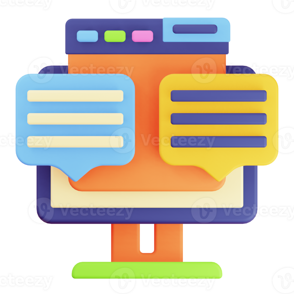 Message 3D element illustration png