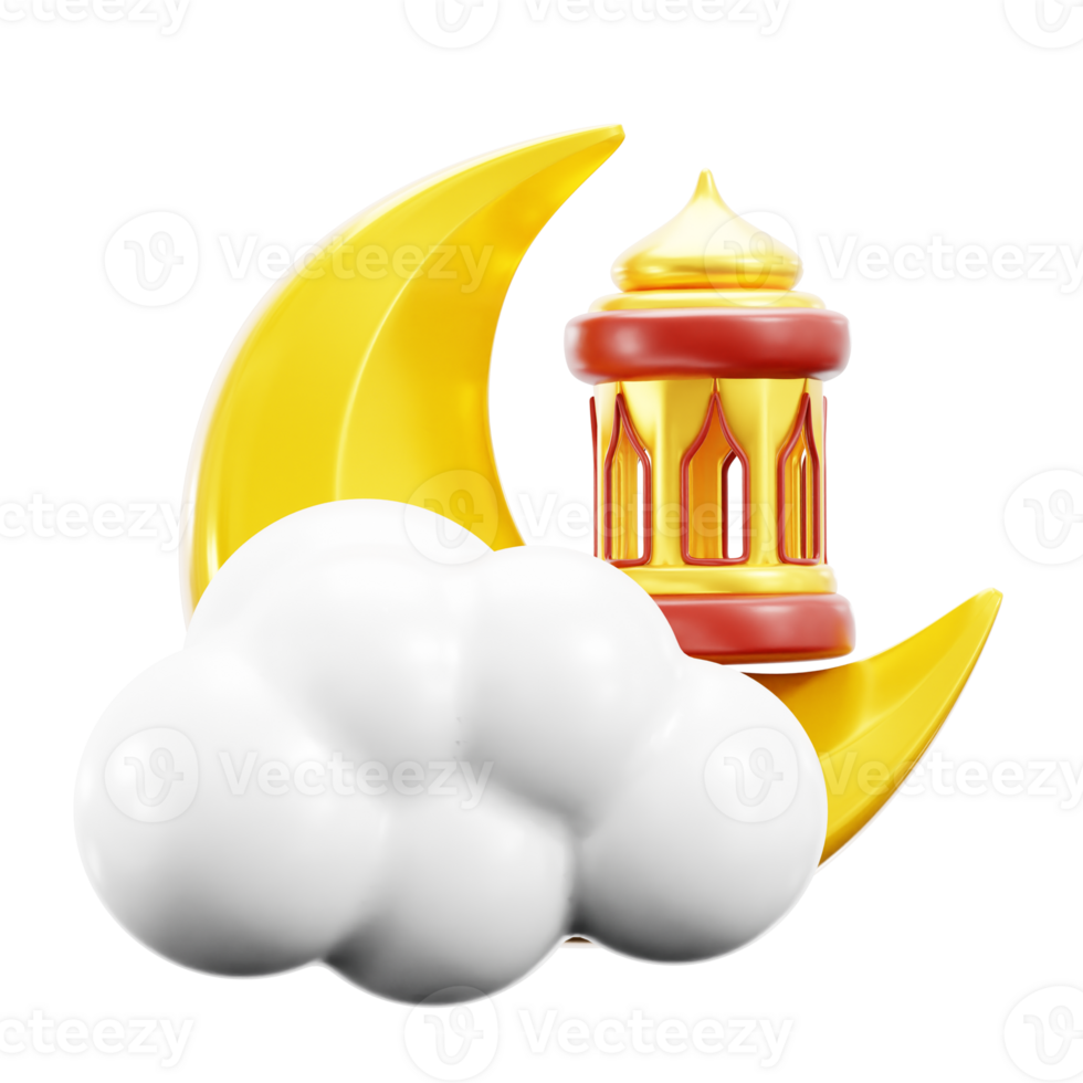 Ramadan Lantern 3D element illustration png