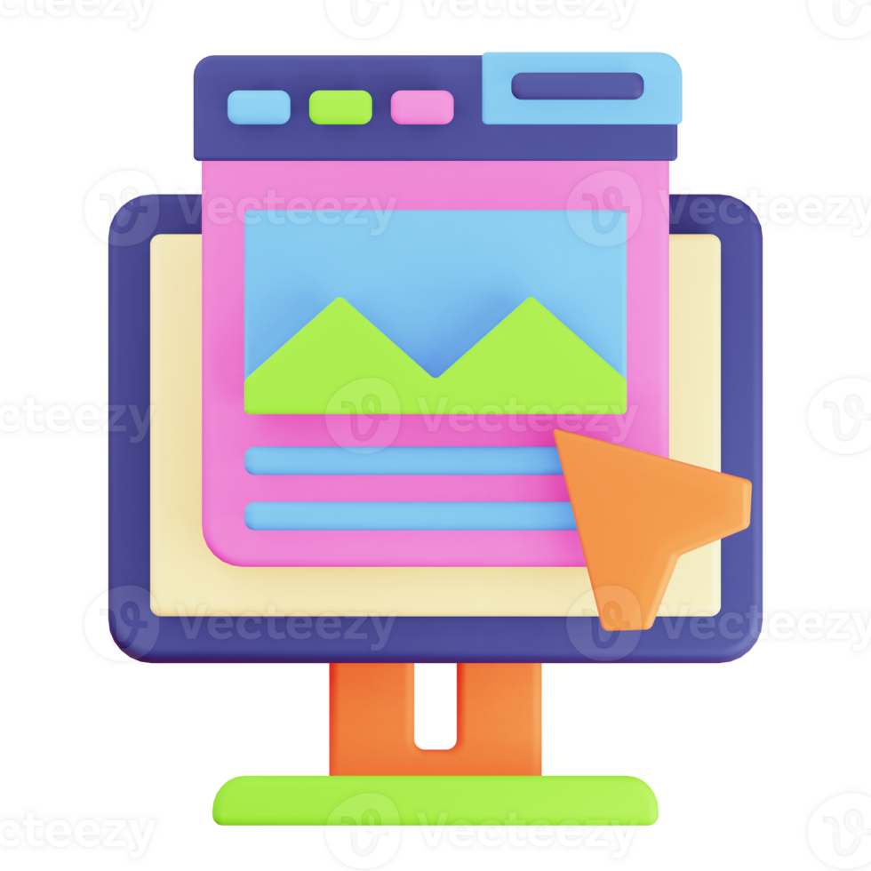 Website 3D element illustration png