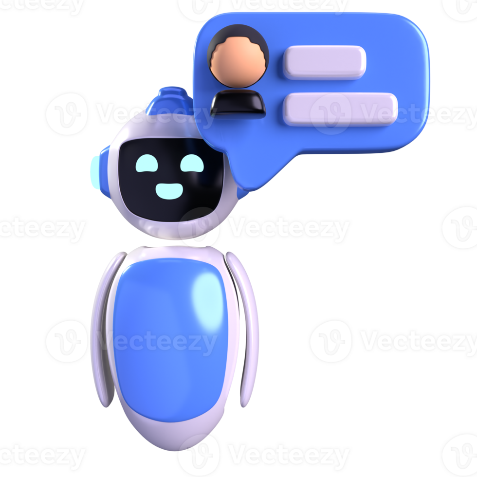Chat Robot AI 3D element illustration png