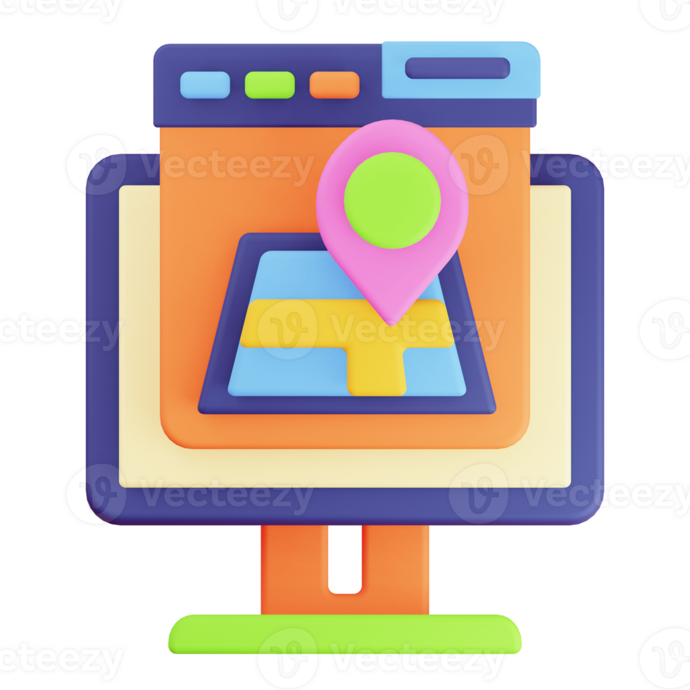 Map 3D element illustration png