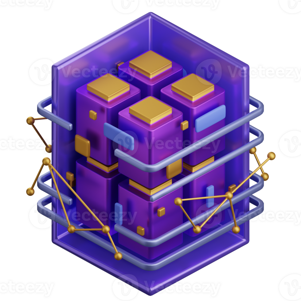 Convolutional Nerual Network 3D element illustration png