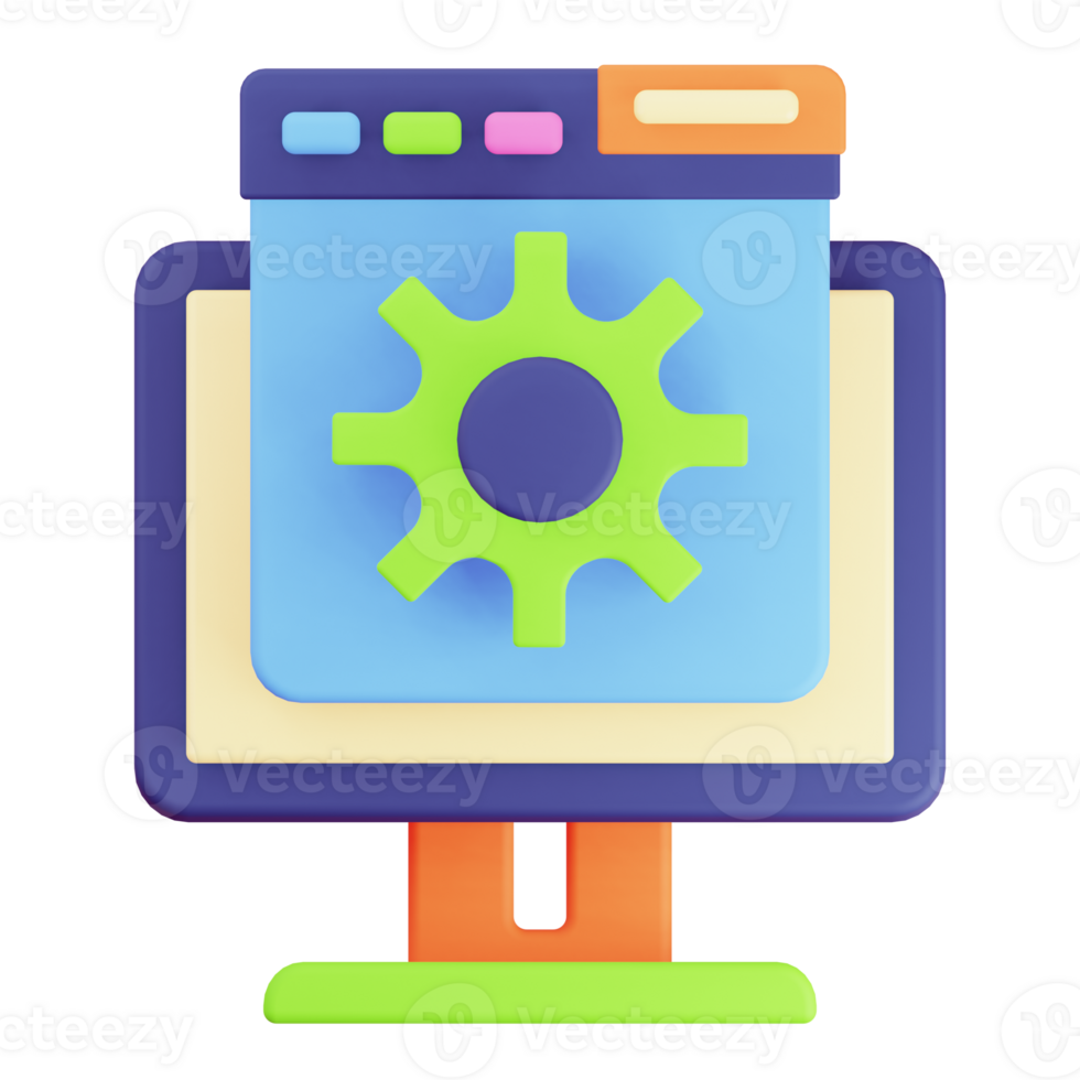 Web Setting 3D element illustration png