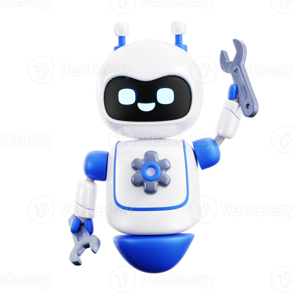 Mechanic Robot 3D element illustration png