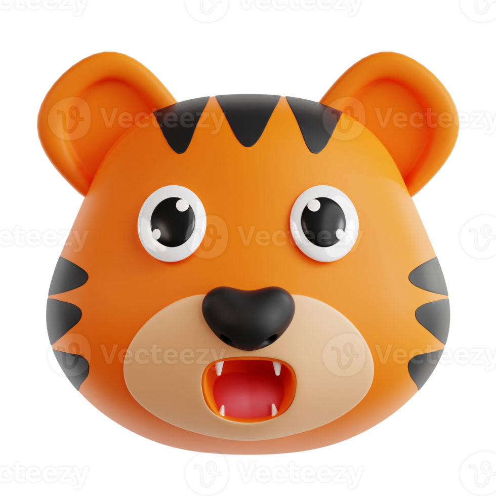 Tiger 3D element illustration png
