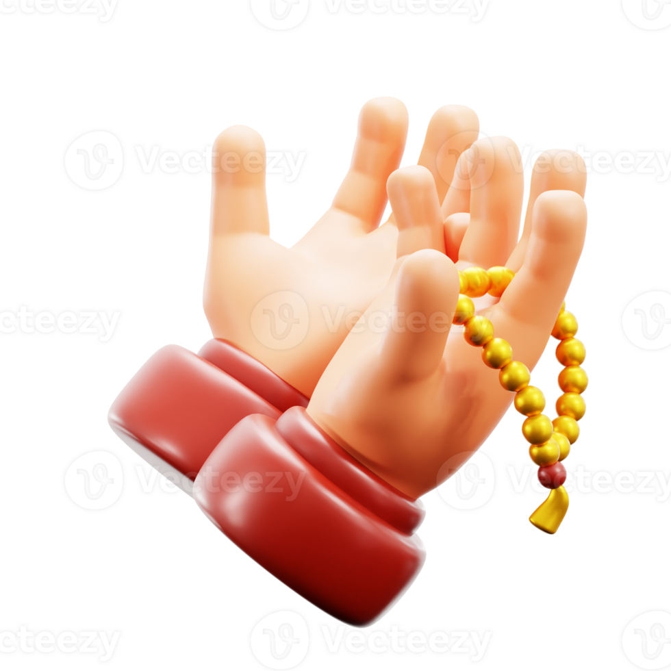 Pray With Beads 3D element illustration png