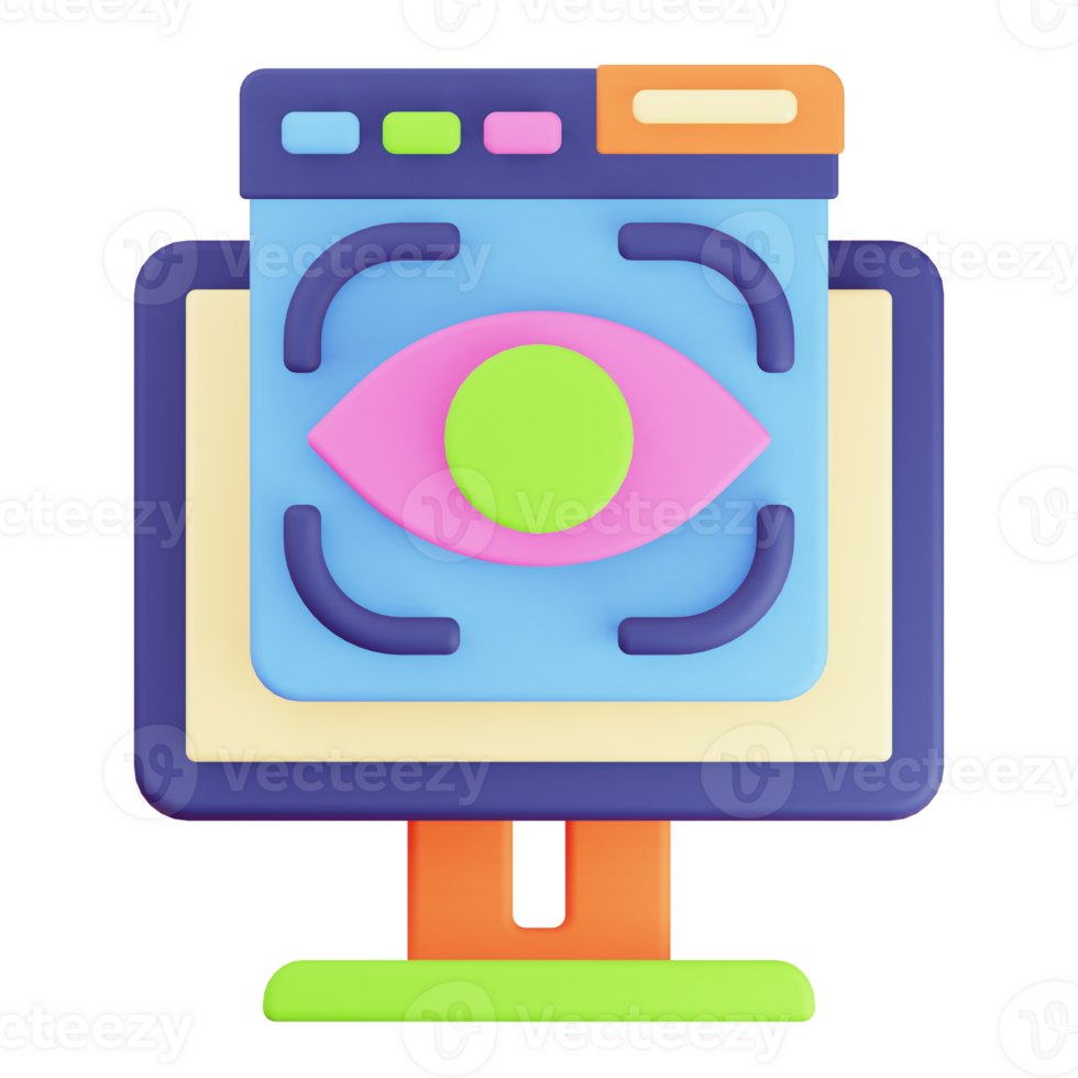 Web Eye 3D element illustration png