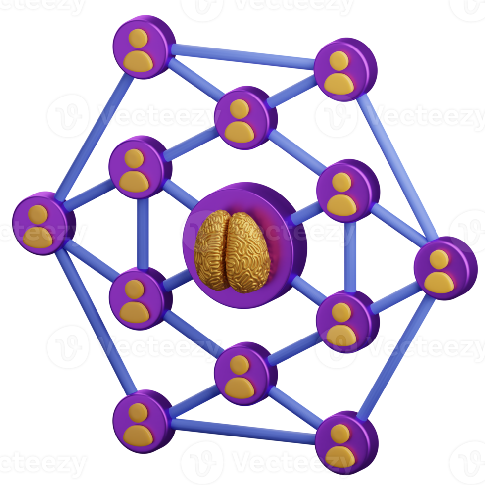 Swarm Intelligence 3D element illustration png