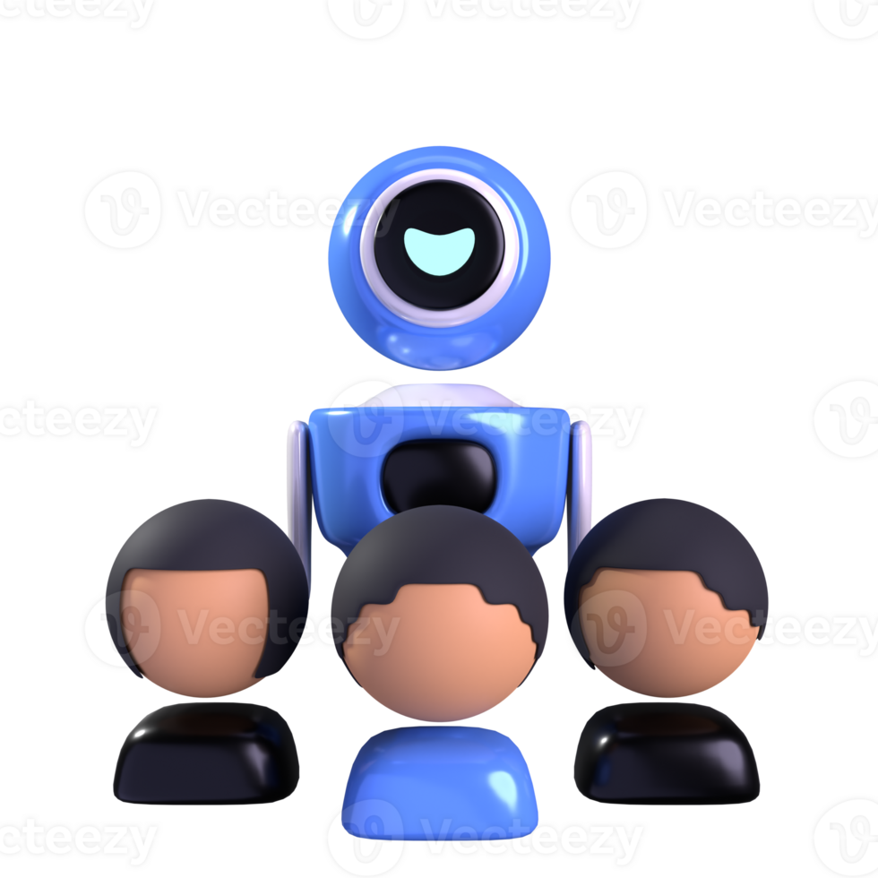 Groub Chat Bot 3D element illustration png