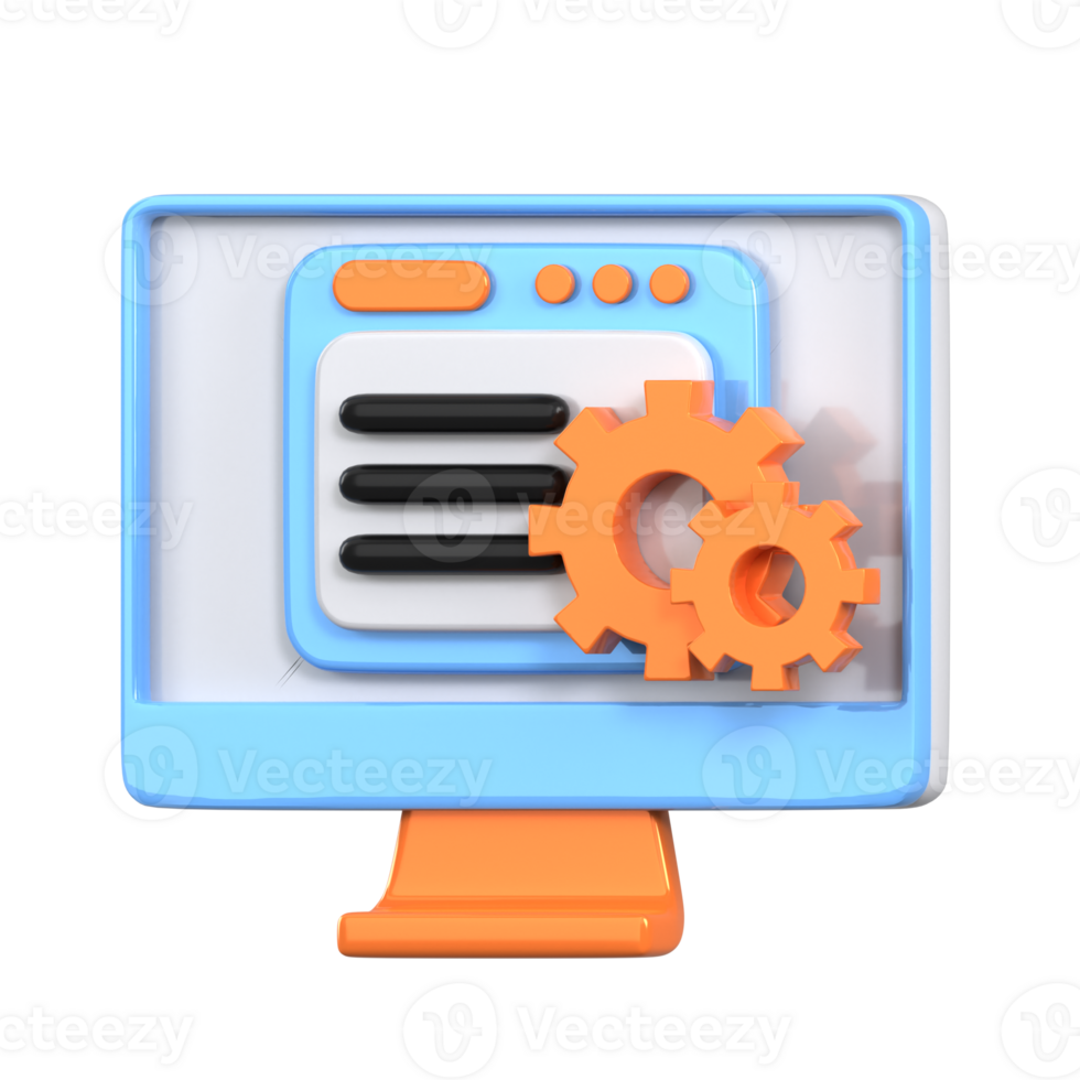 Office Automation 3D element illustration png