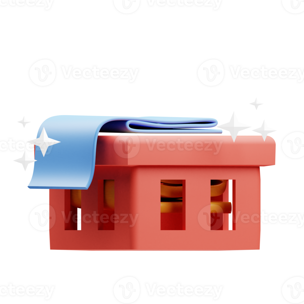 clothes container 3D element illustration png