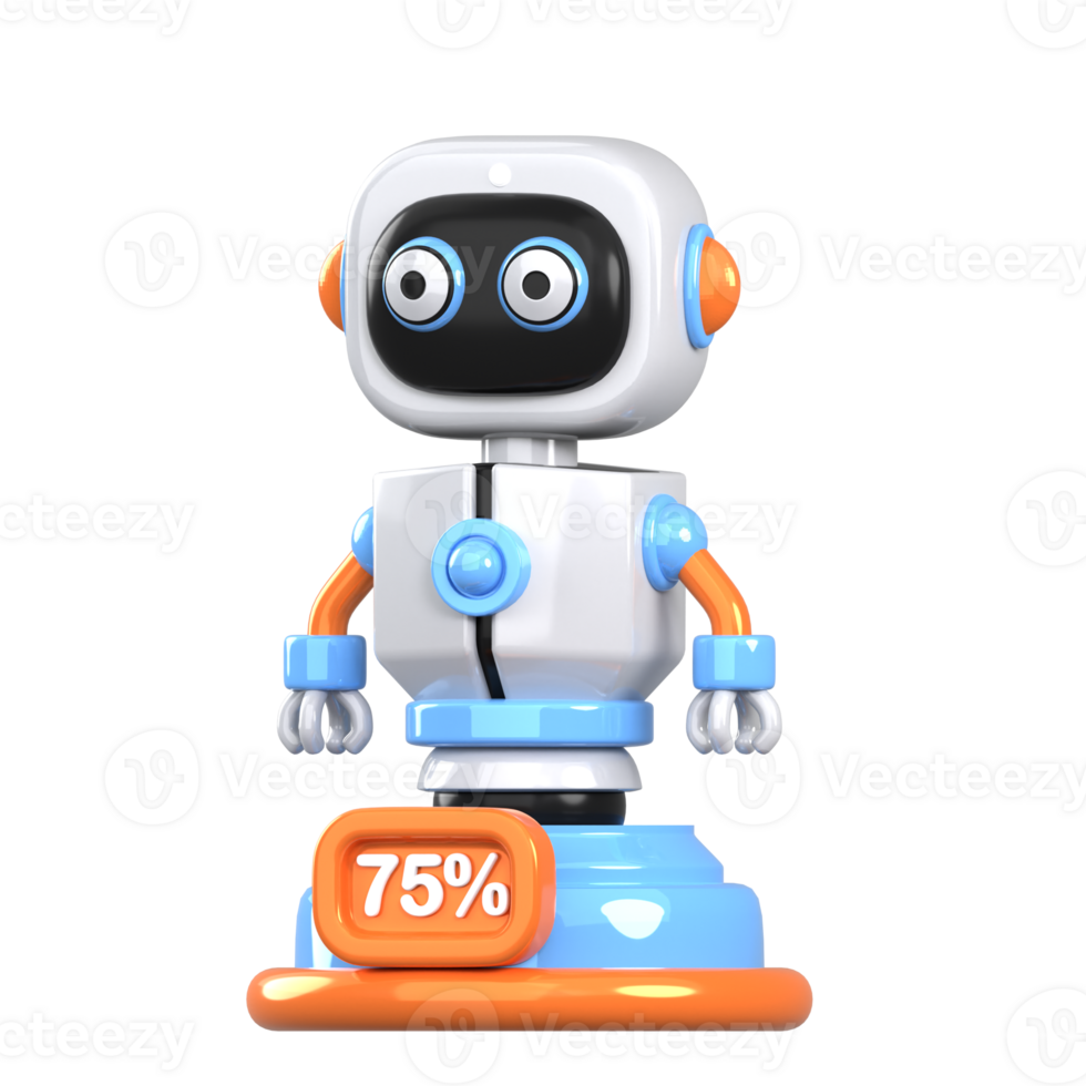 Charging Robot 3D element illustration png