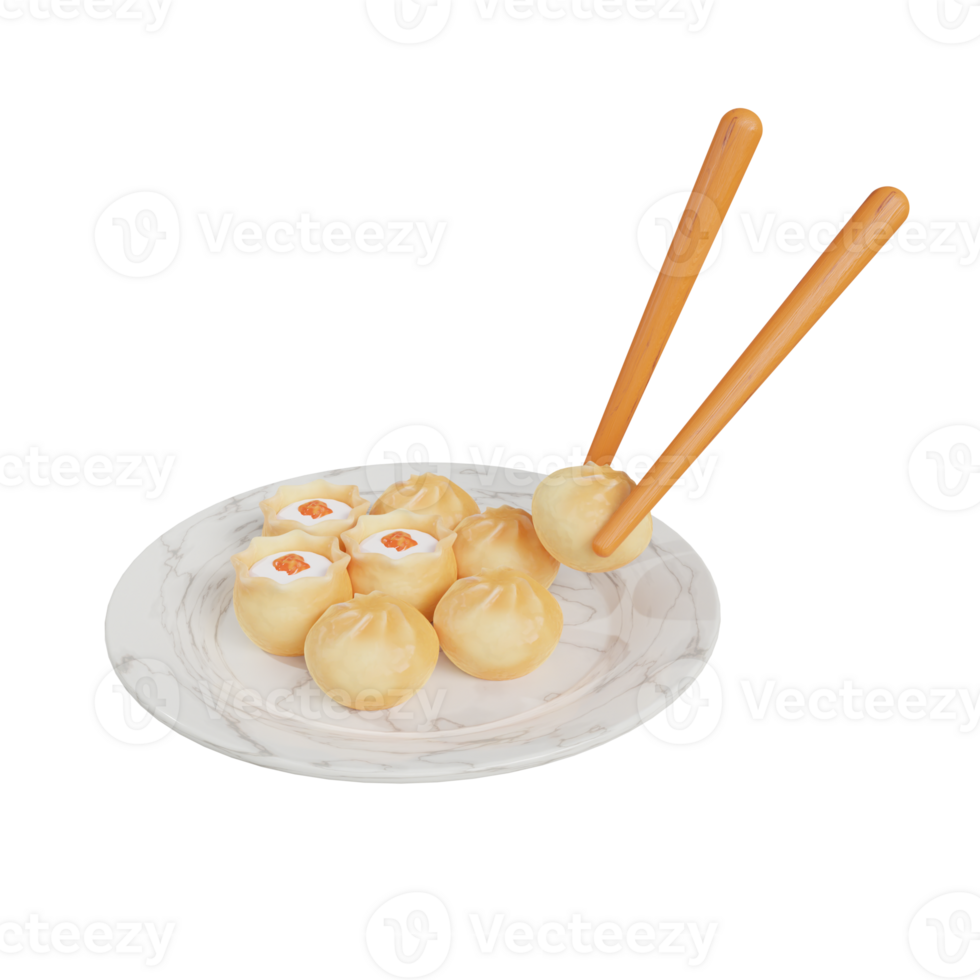 Dumpling 3D element illustration png