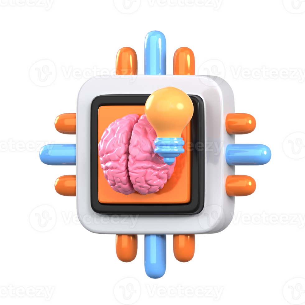 Machine Learning 3D element illustration png