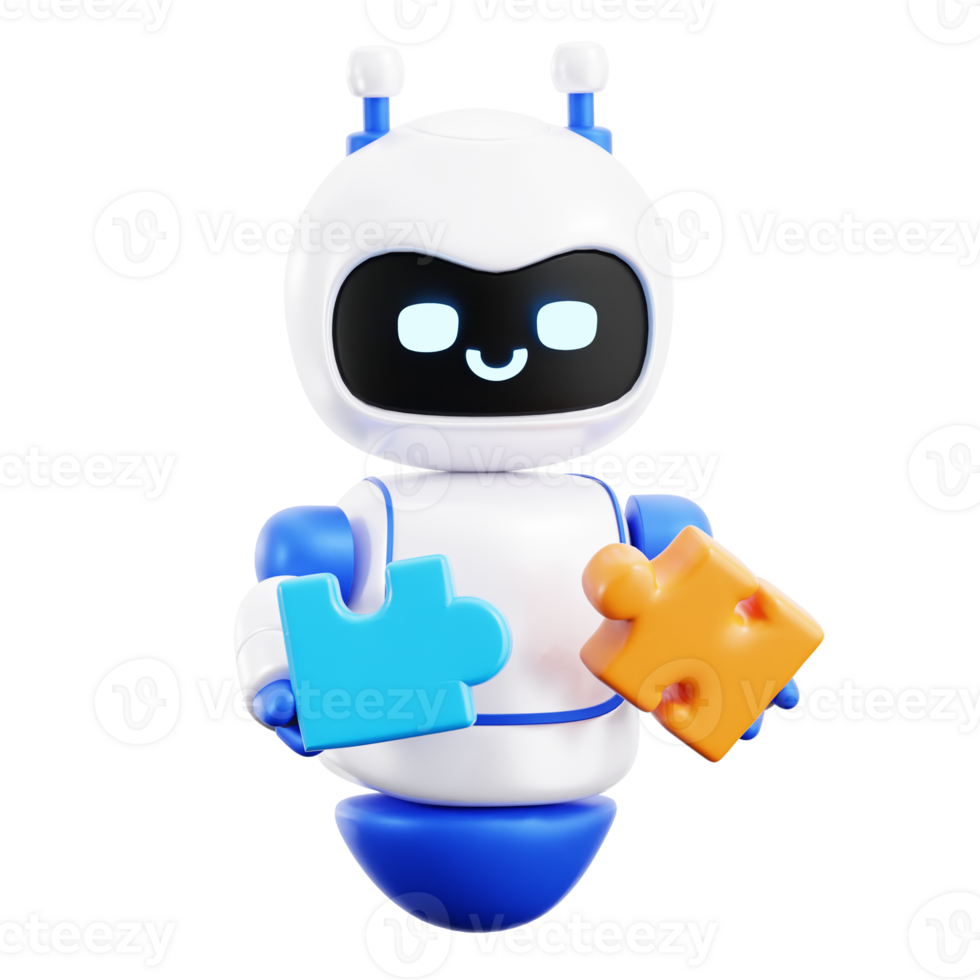 Robot Pluze 3D element illustration png