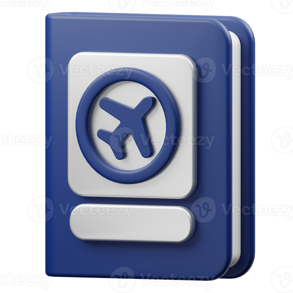 Passport 3D element illustration png