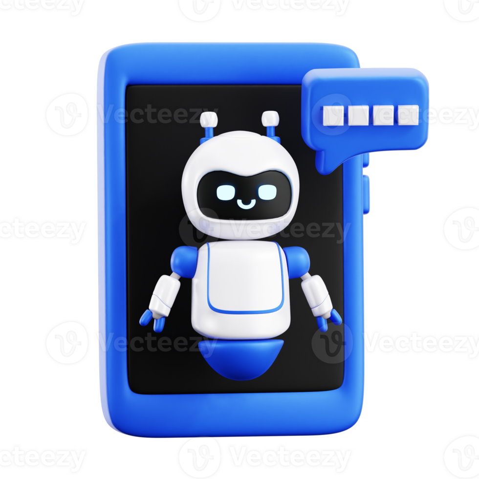 AI Robot Phone 3D element illustration png