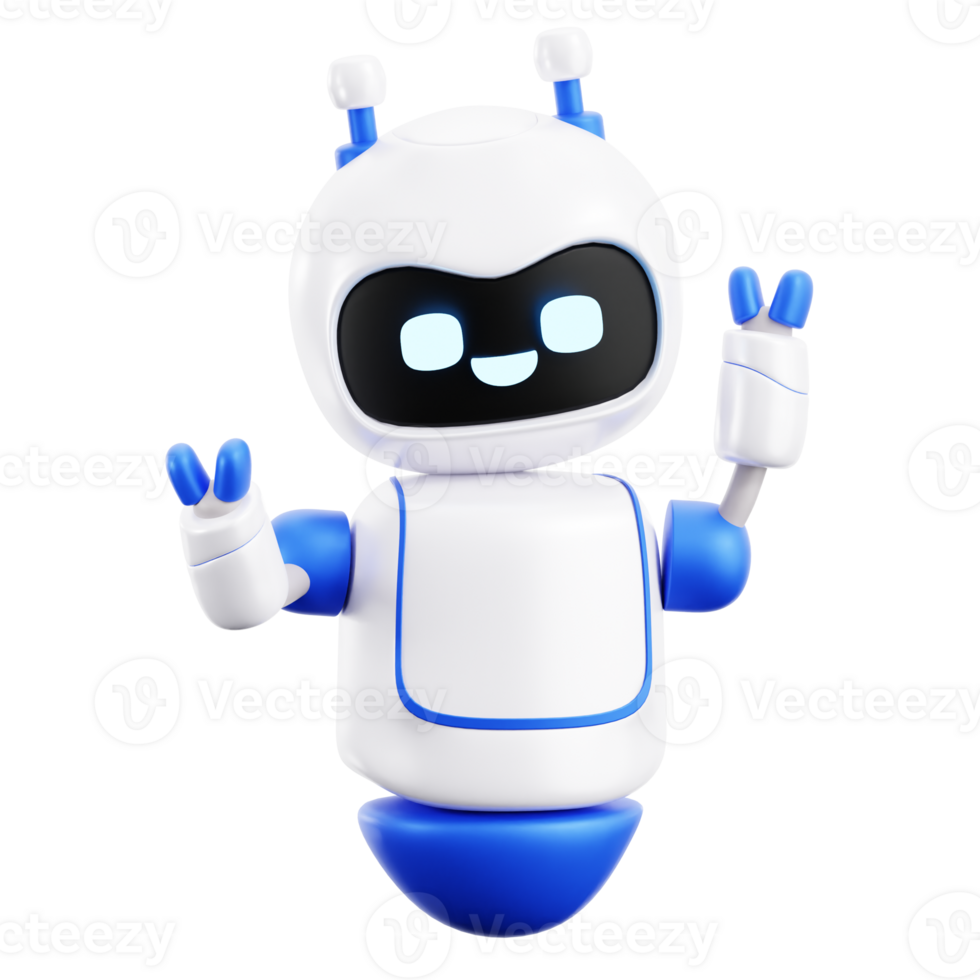 Fun Robot 3D element illustration png