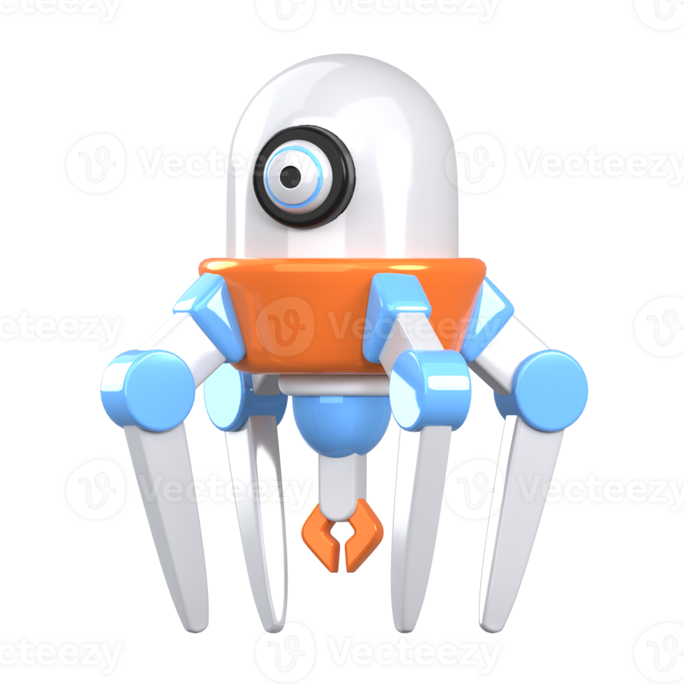 Nano Robot 3D element illustration png