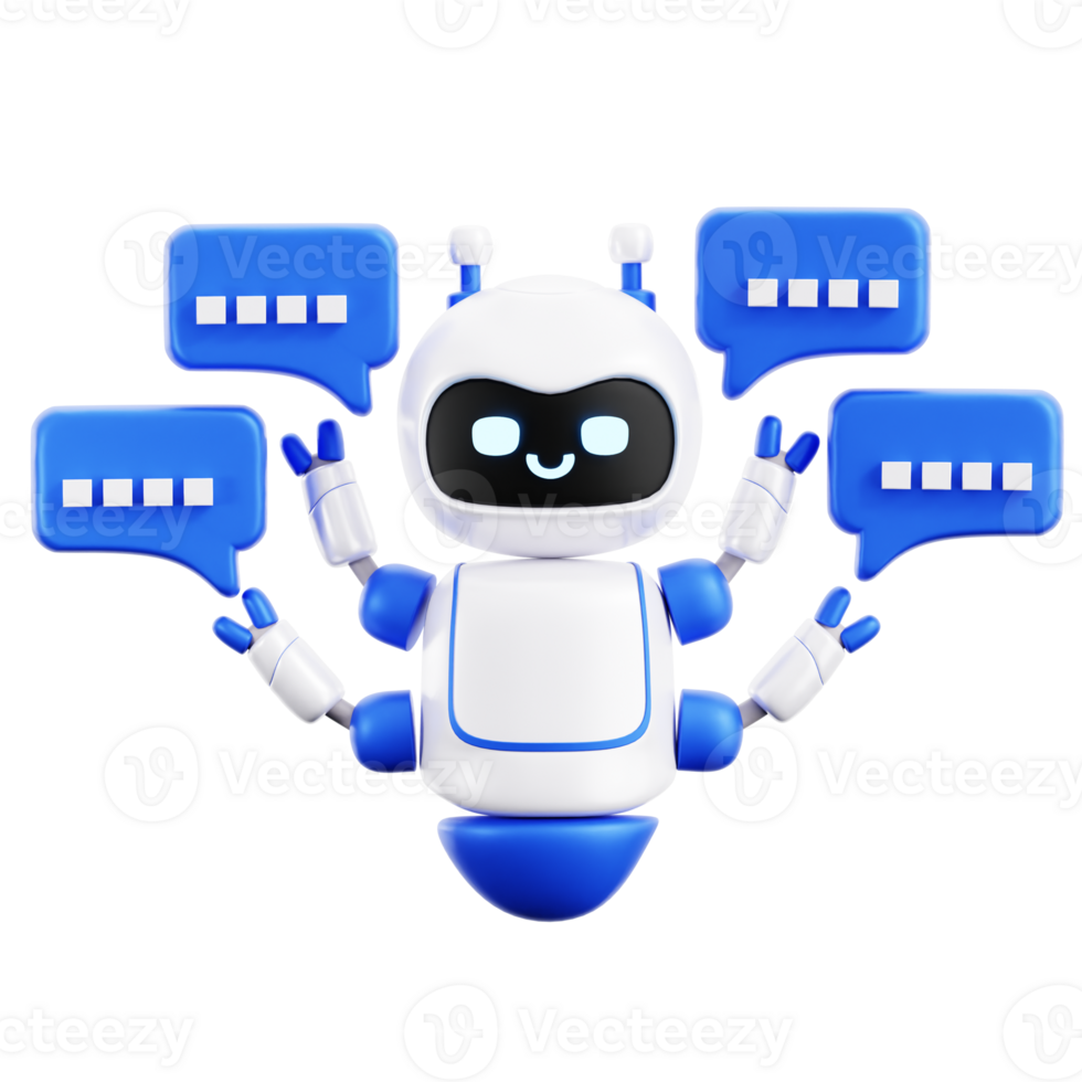 Mani Chat Robot 3D element illustration png