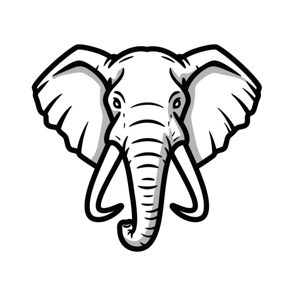 An elephant head with tusks on it vector