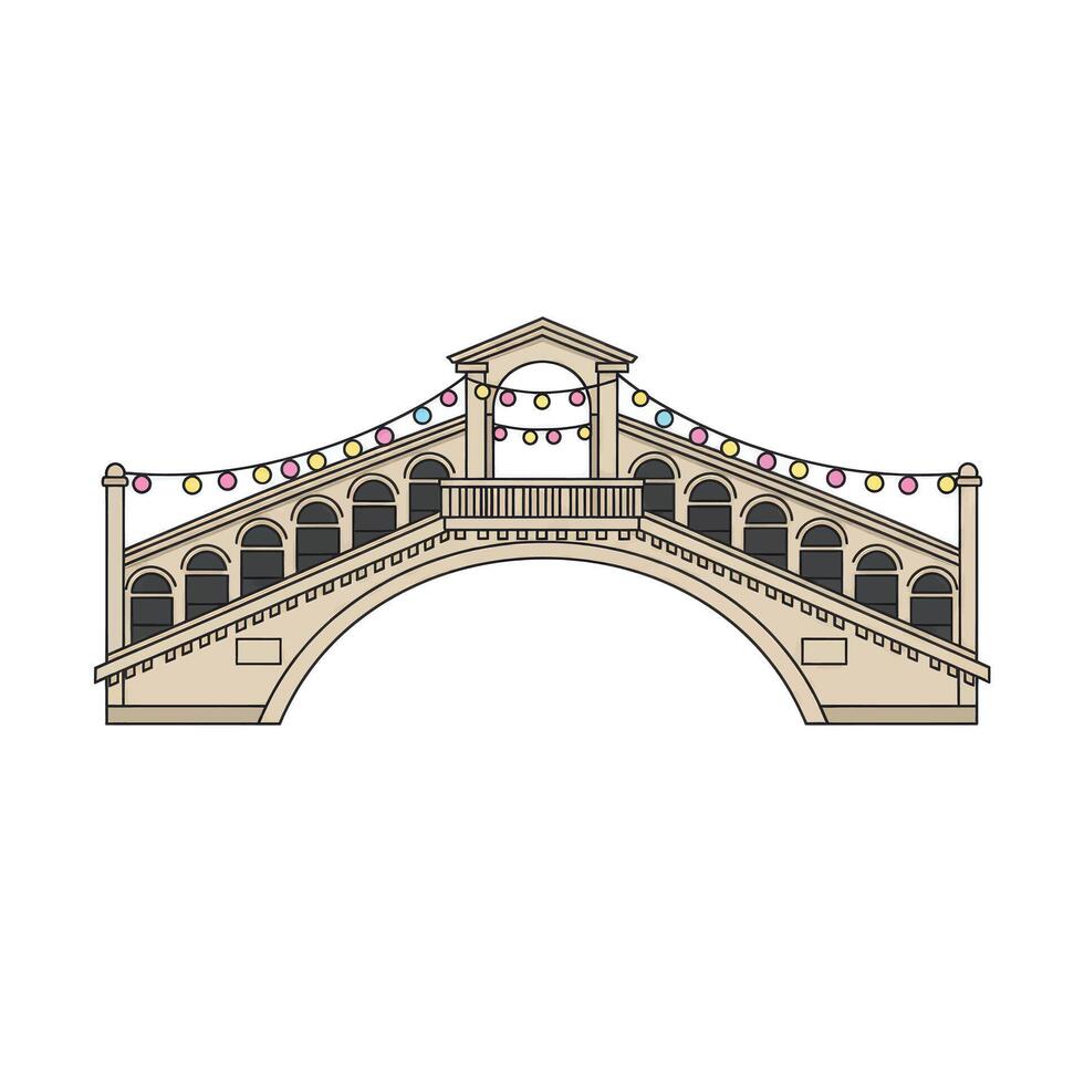 A bridge with a sign that says bridge vector