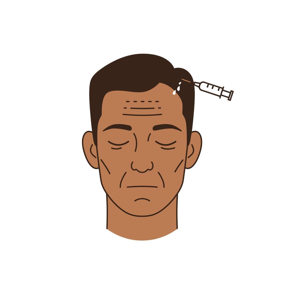 A man with a needle in his forehead vector