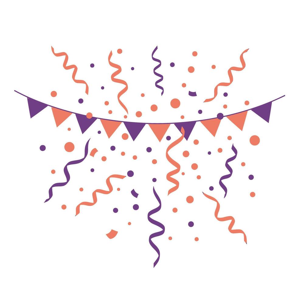 A banner with confetti and streamers vector