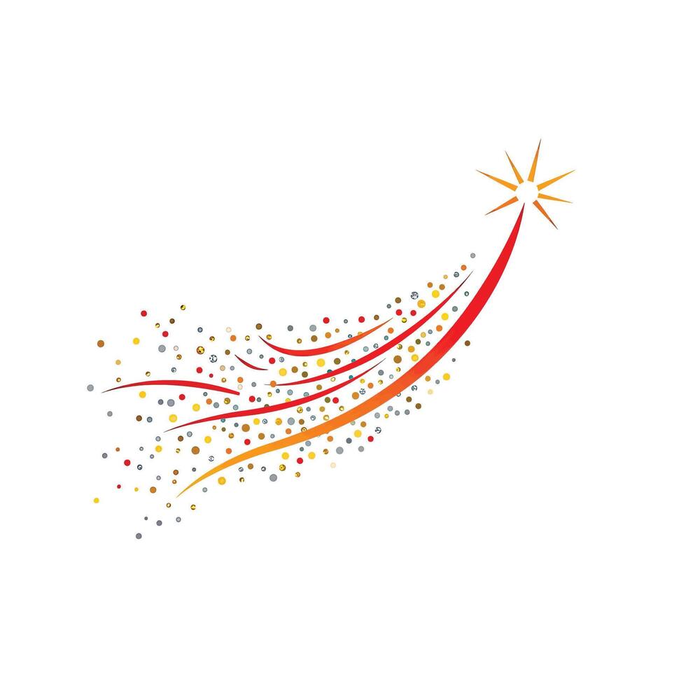 A colorful christmas tree with a star on top vector
