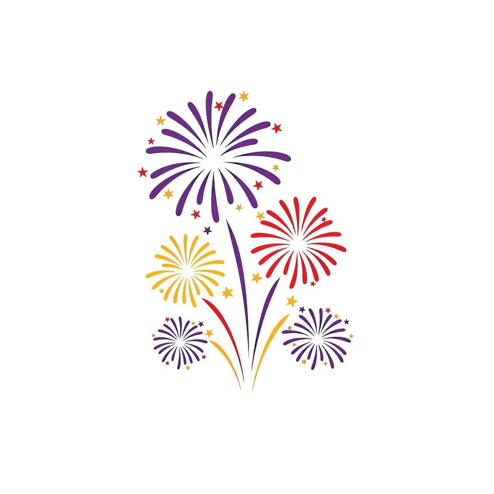 Fireworks Are in the Air With Stars and a White Background vector