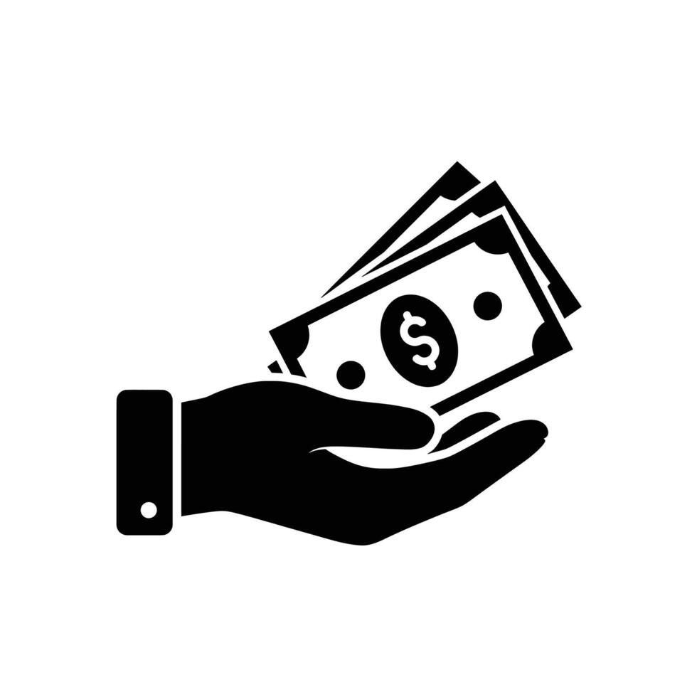 Money in hand icon illustration vector