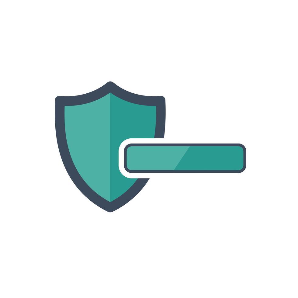 A shield with a key icon vector