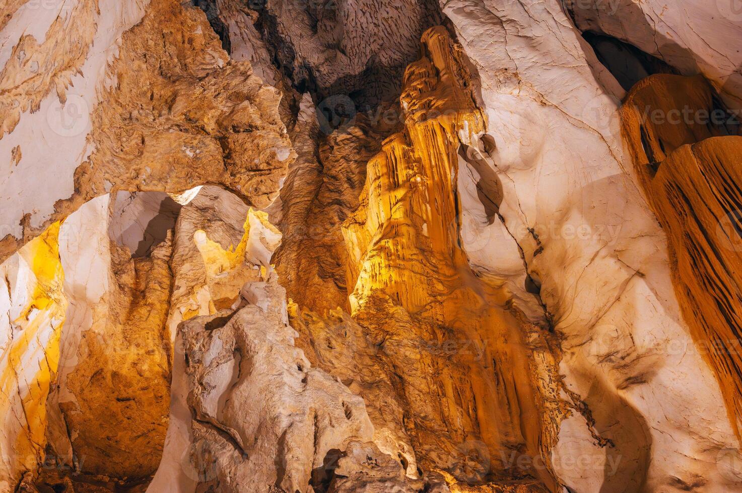 Inside view of the Marble Mountains in Da Nang. photo