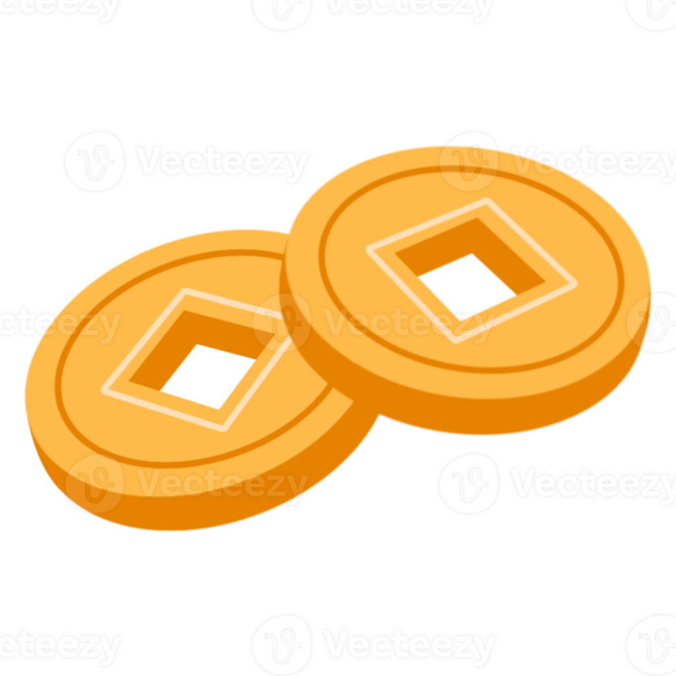 Two orange coins on a transparent background png