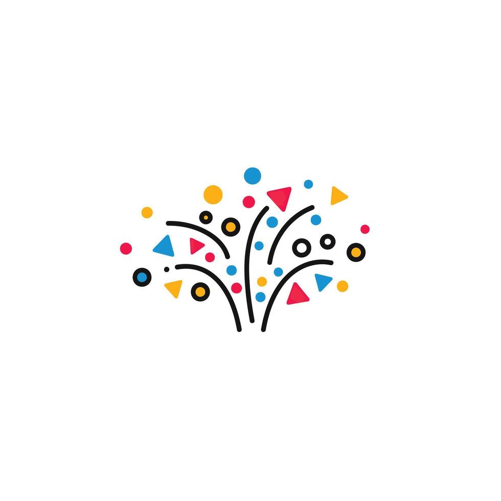 A colorful logo with a bunch of colorful confetti vector