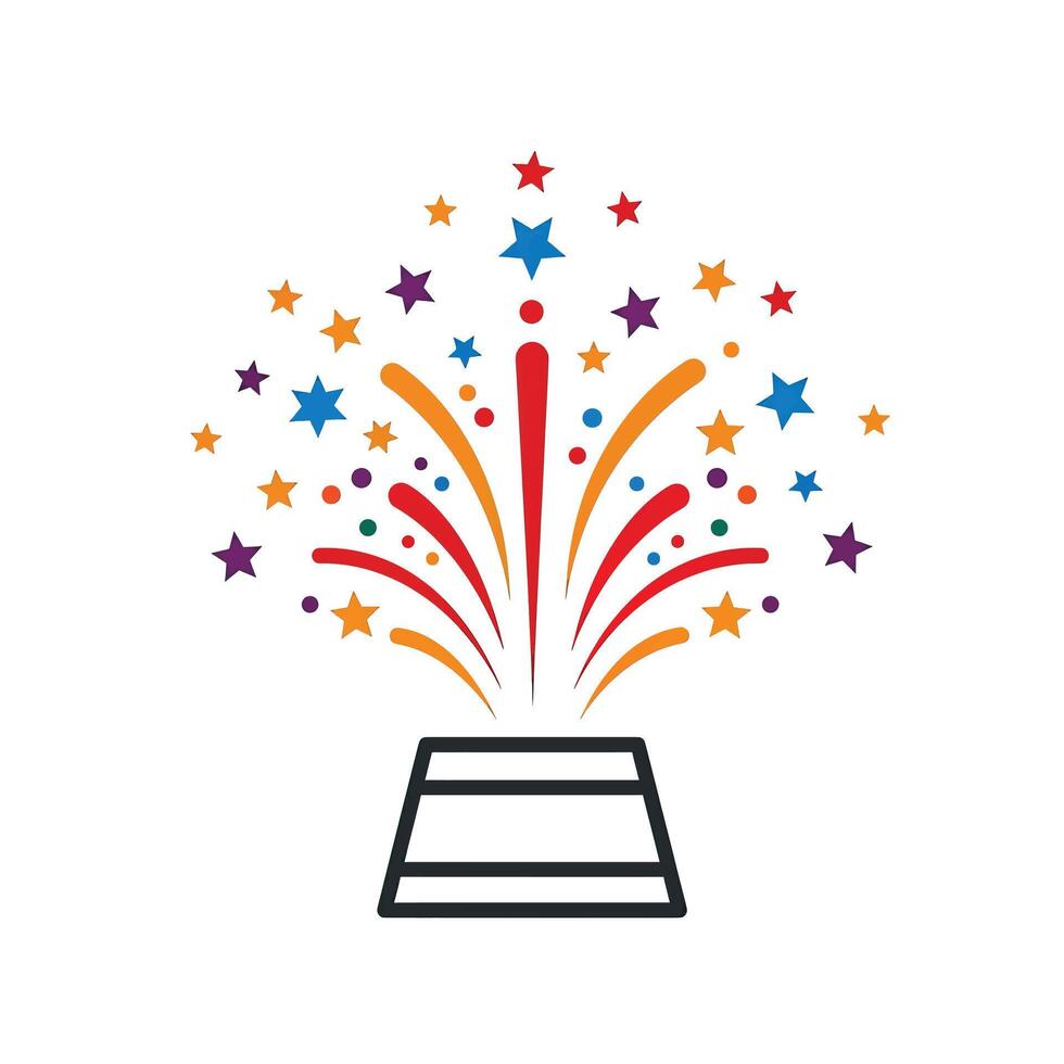 Fireworks icon with stars and fireworks vector