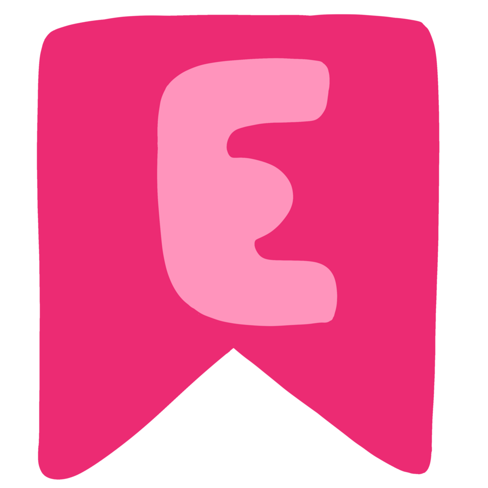 The pink flag has the letter E on it png