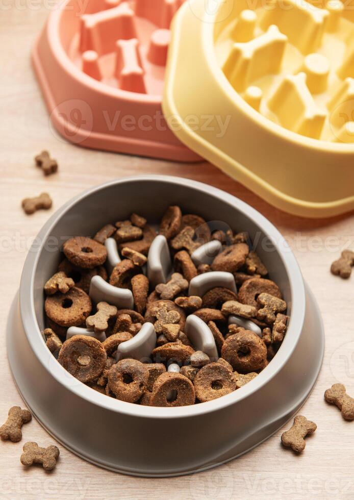 Slow feeder dog bowls preventing gulping improving digestion photo