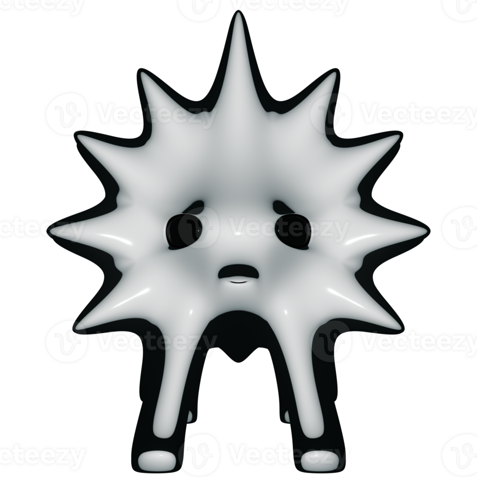 A white star shaped object with a face on it png