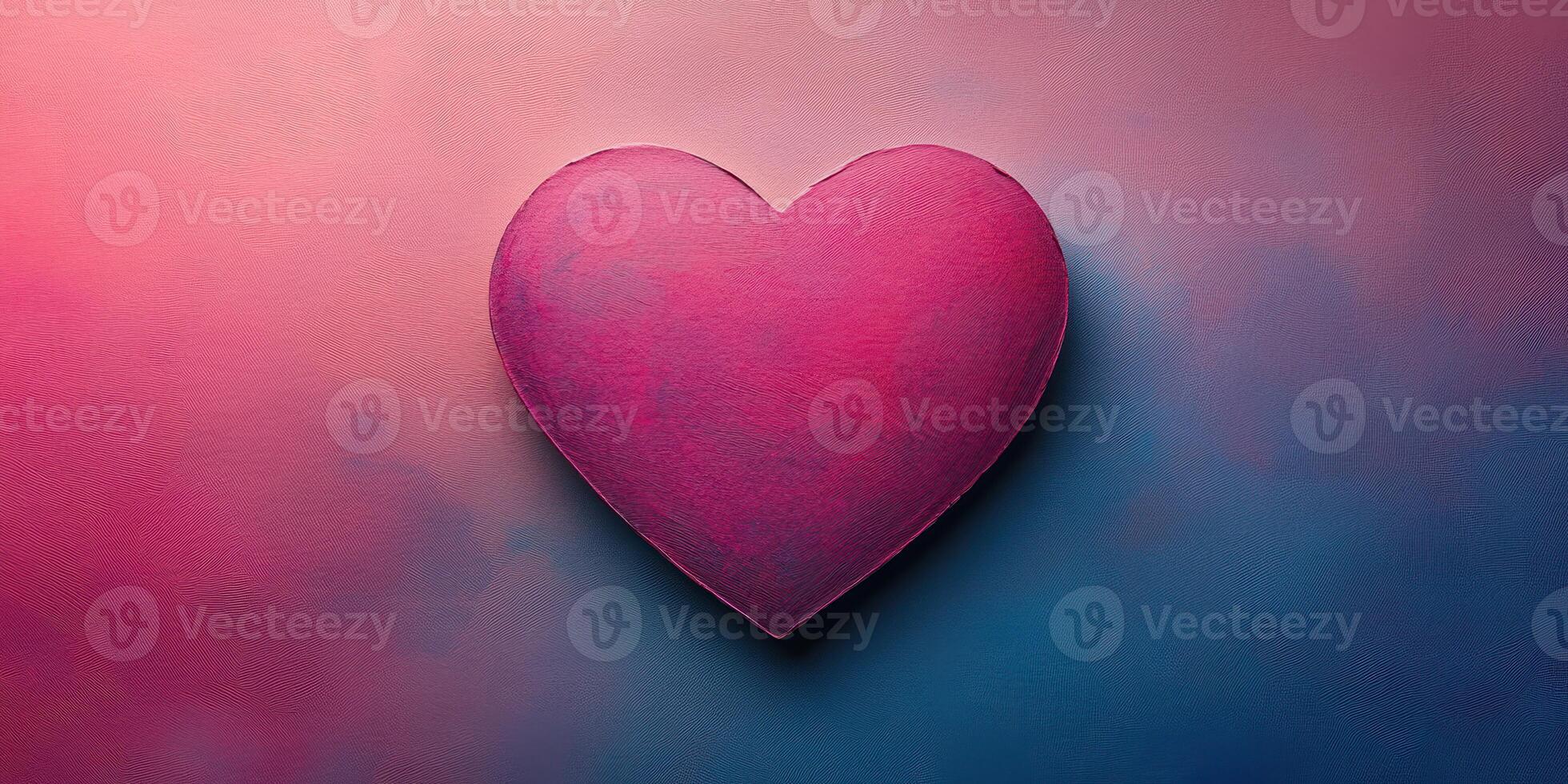 Heart shape in vibrant colors set against a soft gradient background creating a romantic atmosphere photo
