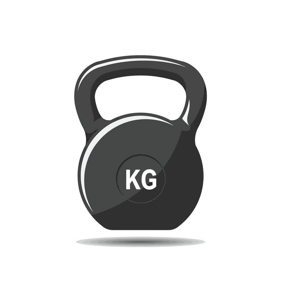 A black kettlebell on a white background vector