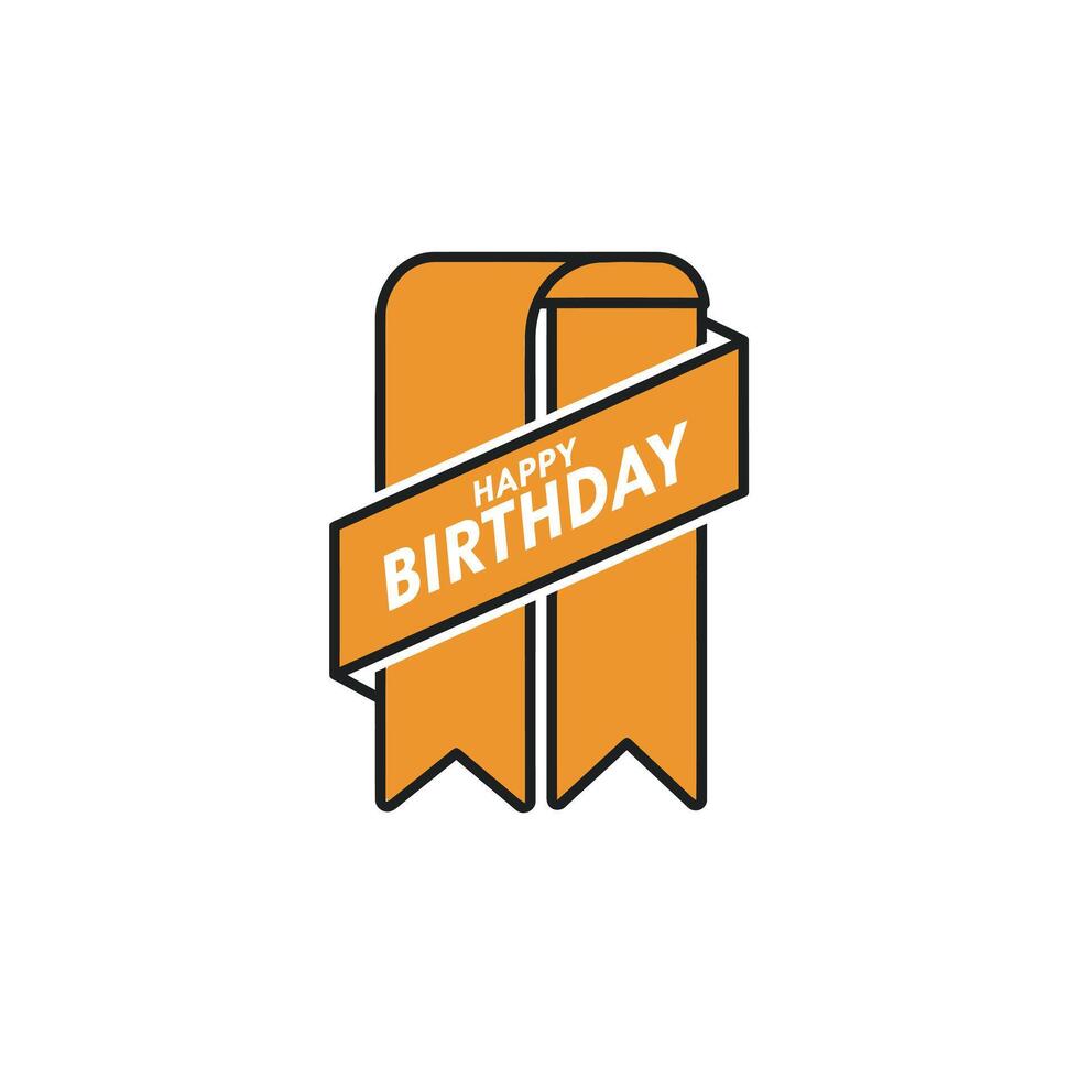 Happy birthday ribbon illustration vector