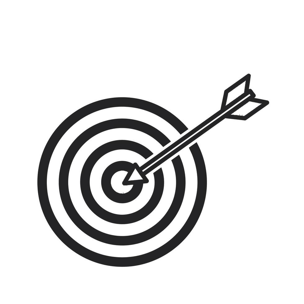 An arrow in the center of a target vector