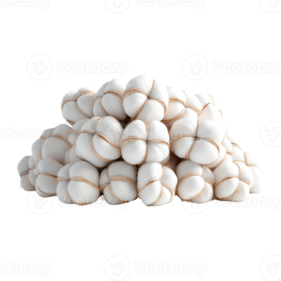 A pile of white cotton balls on a transparent background png