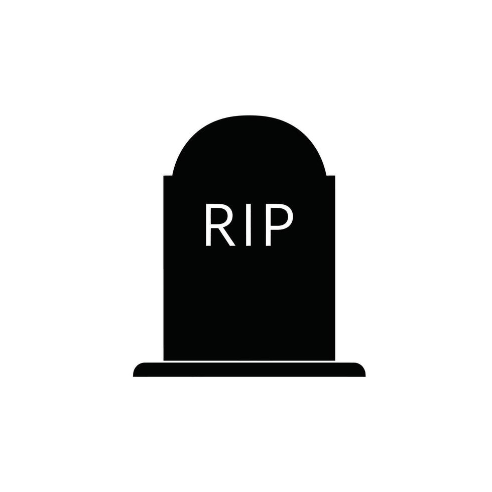 A black and white image of a tombstone with the word rip vector