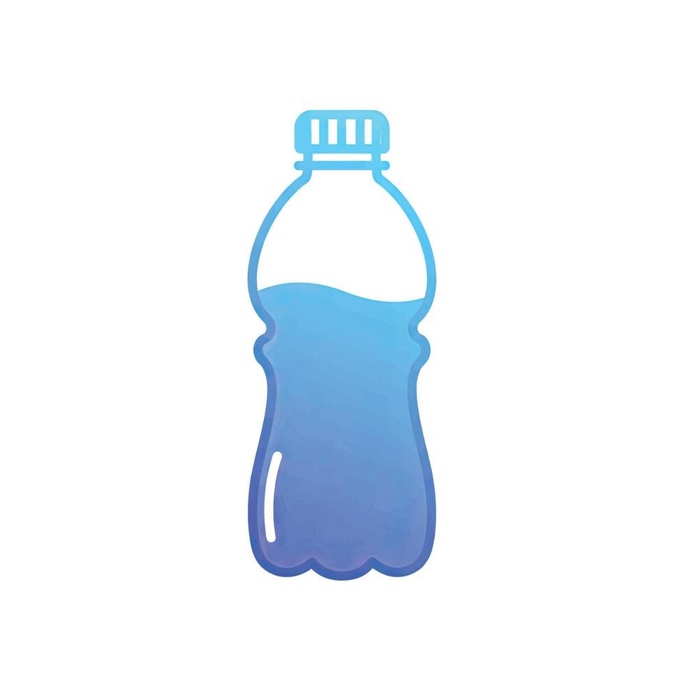 A blue bottle of water with a blue cap vector