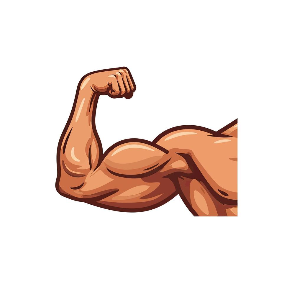 A cartoon man flexing his biceps vector