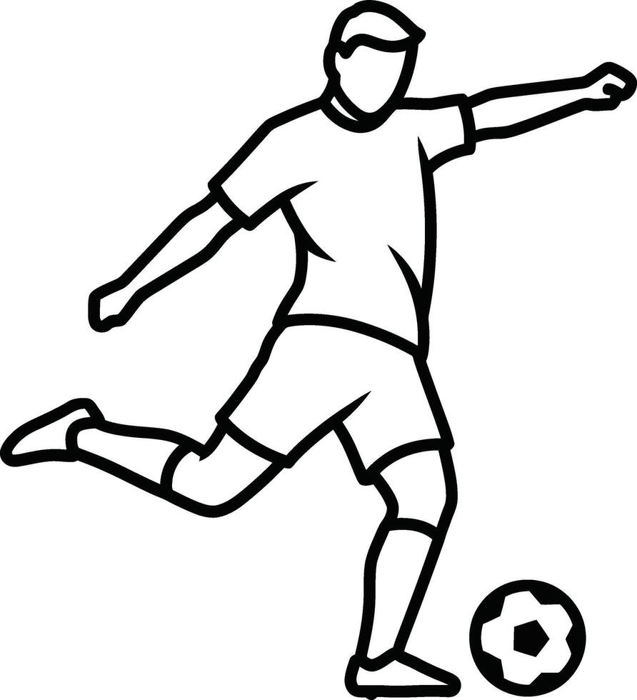 Soccer player kicking the ball clipart vector
