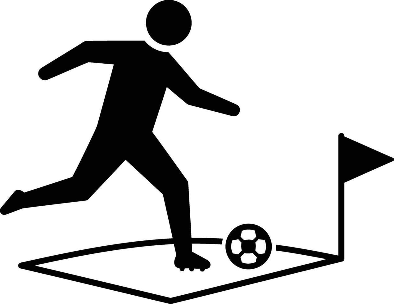 A silhouette of a man kicking a soccer ball vector