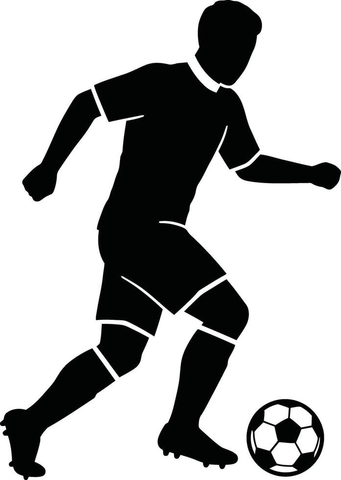 Soccer player silhouette clip art vector